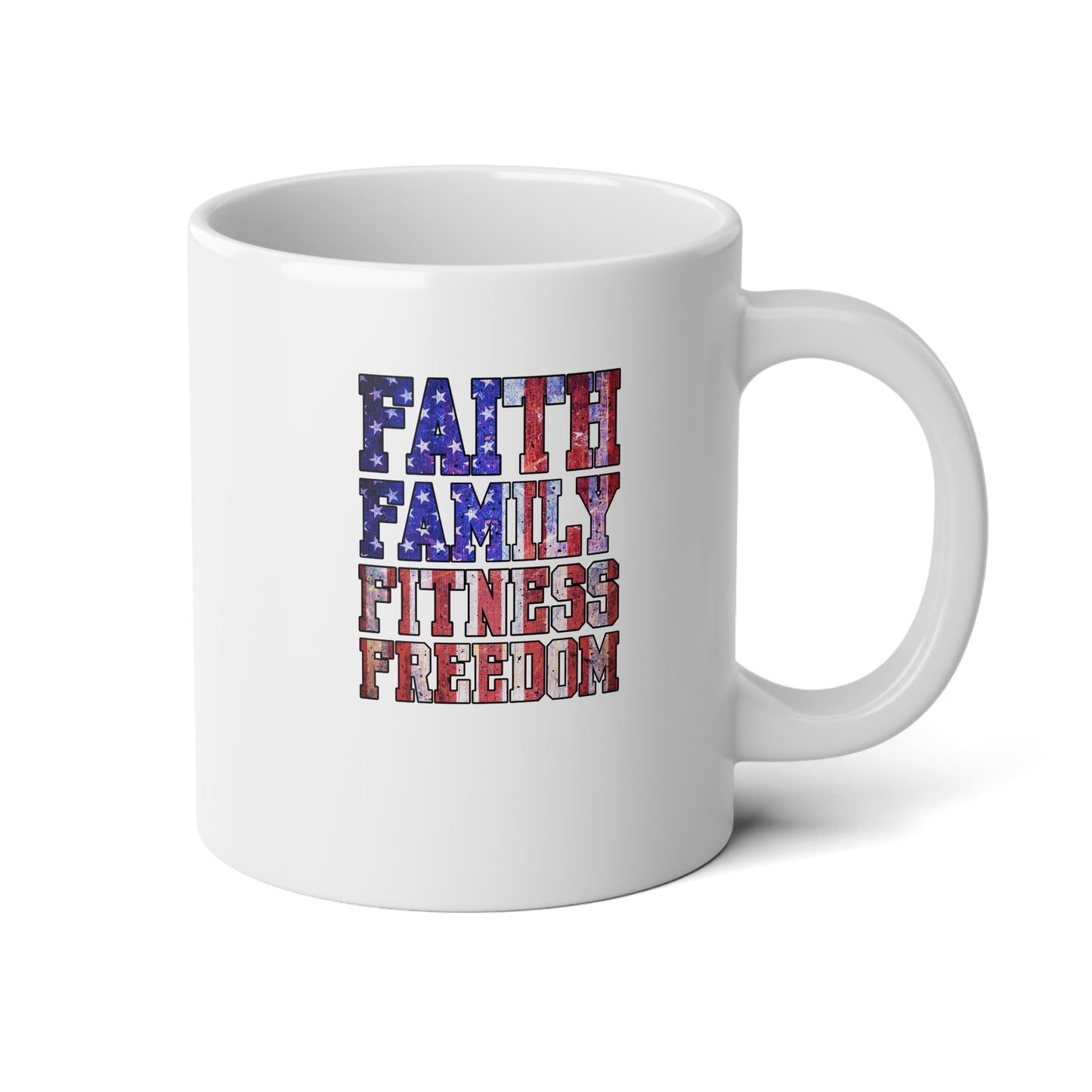 Firearms, fitness and God as my witness Jumbo Dad mug 20 oz
