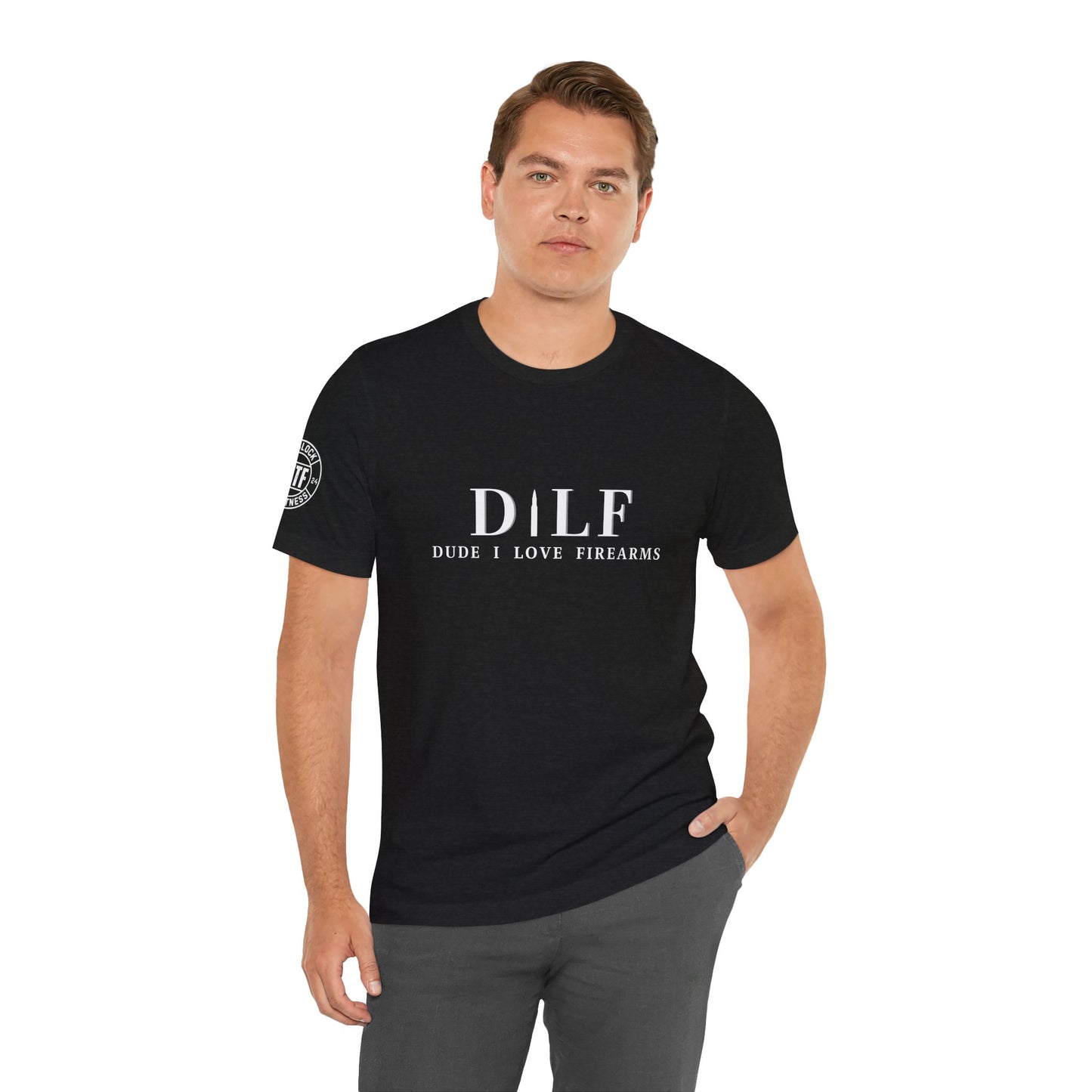 DILF Dude I Love Firearms Unisex Jersey Tee