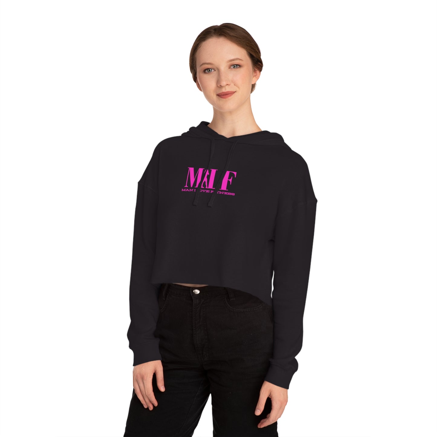MILF Mama I Love Fitness Women’s Cropped Hooded Sweatshirt