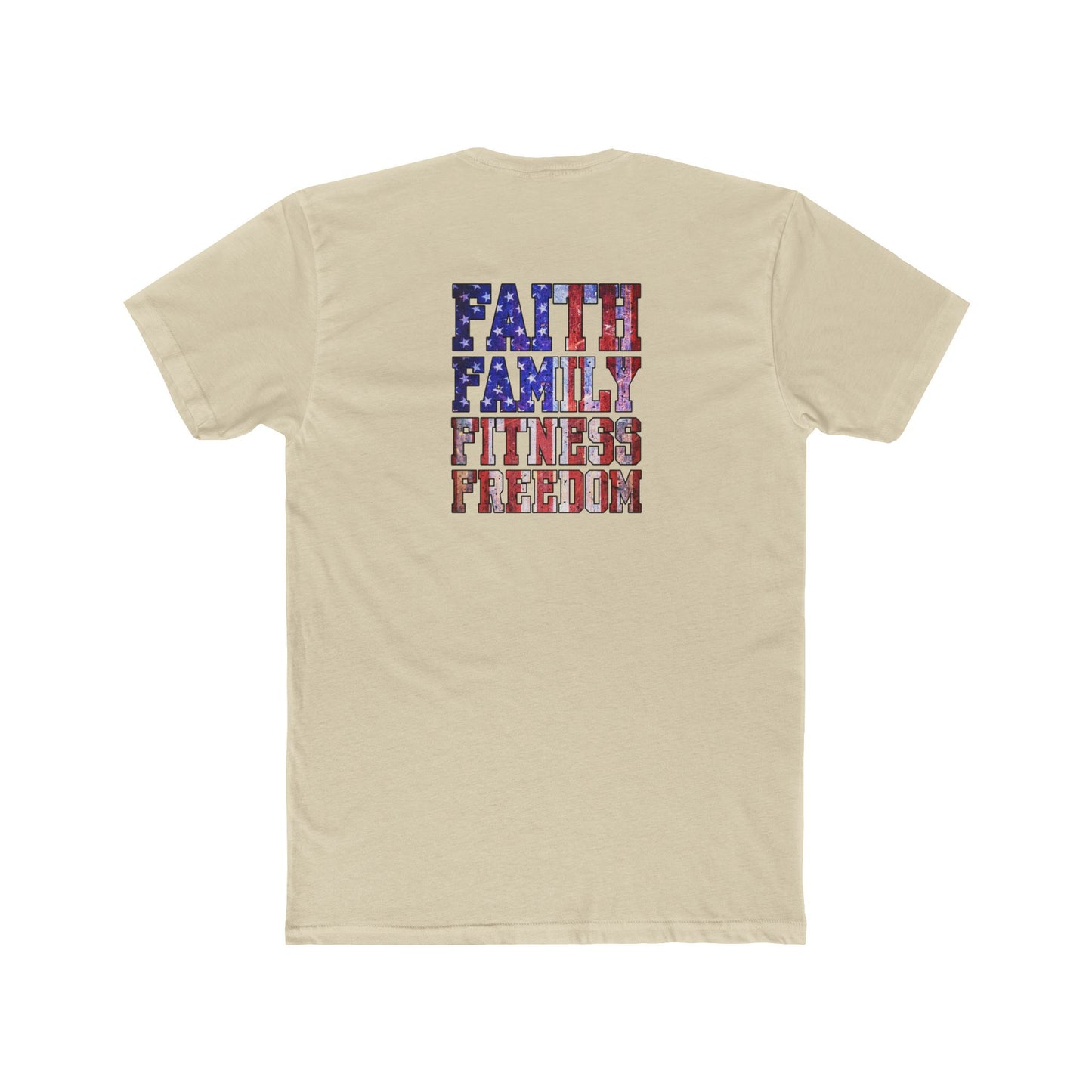 Faith Family Fitness Freedom T‑Shirt — Patriotic USA Flag Text Tee