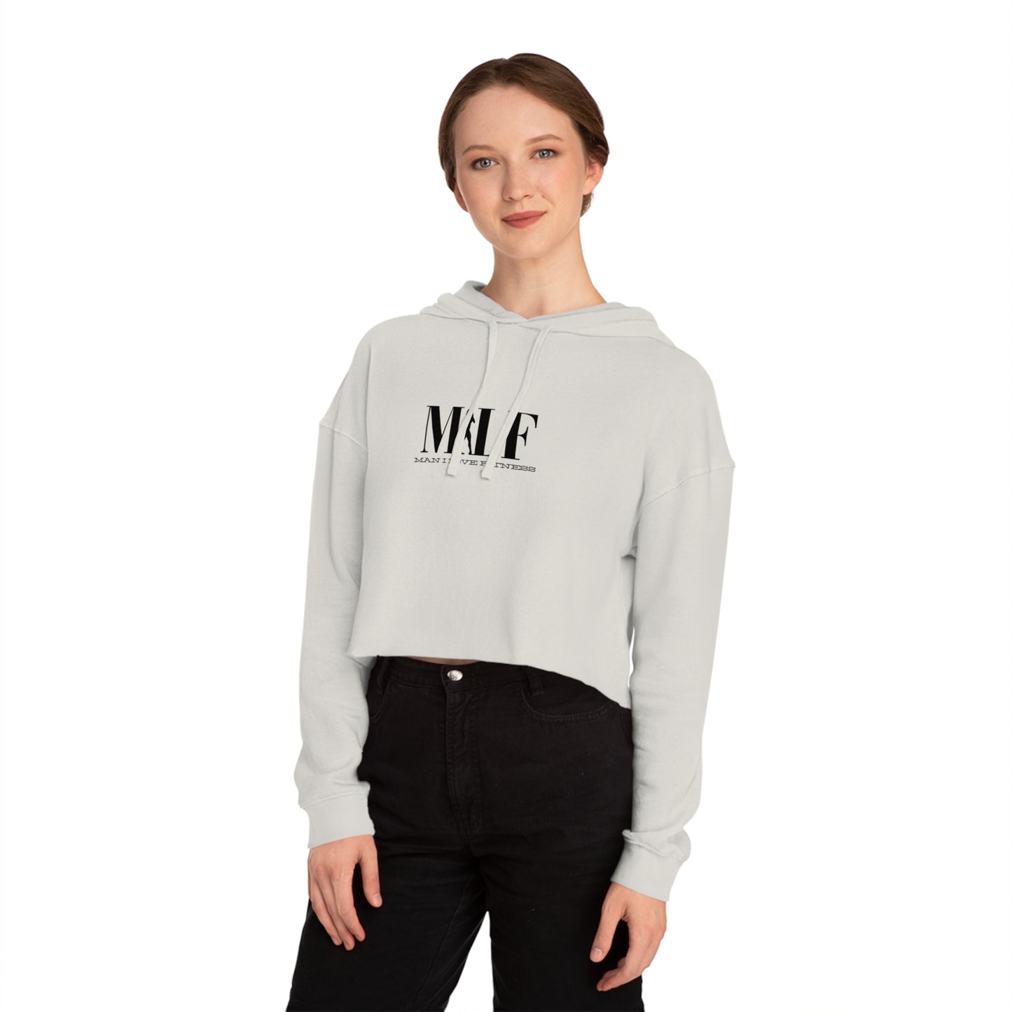 MILF Mama I Love Fitness Women’s Cropped Hooded Sweatshirt