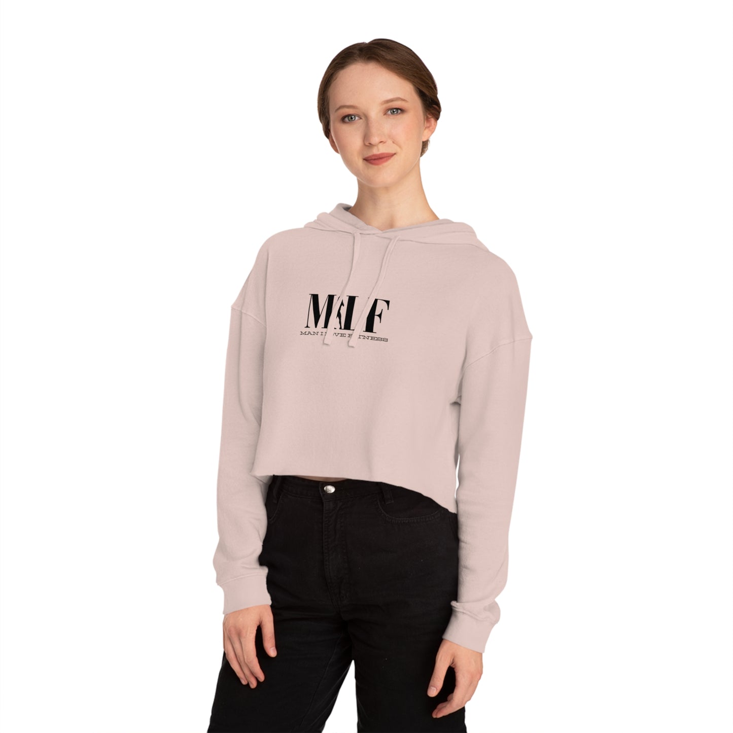 MILF Mama I Love Fitness Women’s Cropped Hooded Sweatshirt