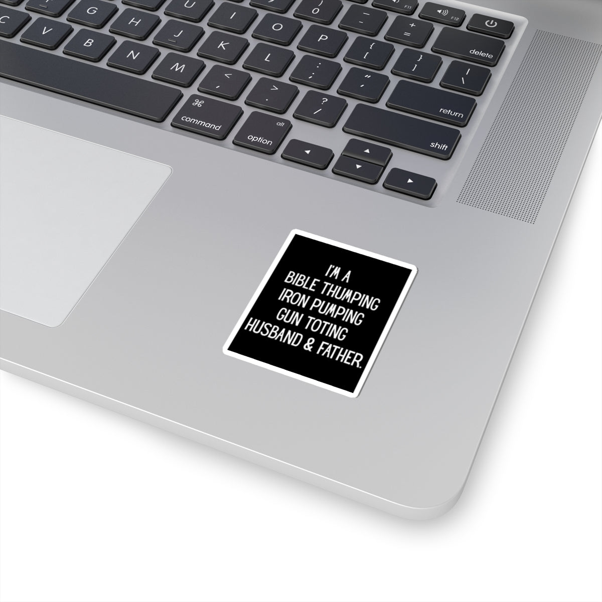 Bible Thumping, Iron Pumping, Gun Toting Husband & Father sticker
