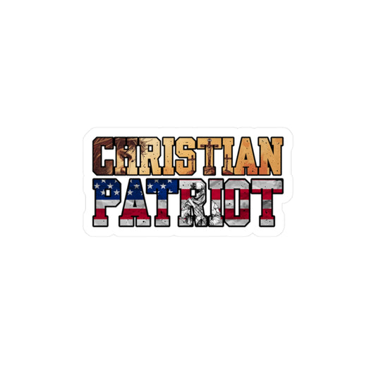 Christian Patriot Vinyl Sticker — American Flag Kiss-Cut Decal