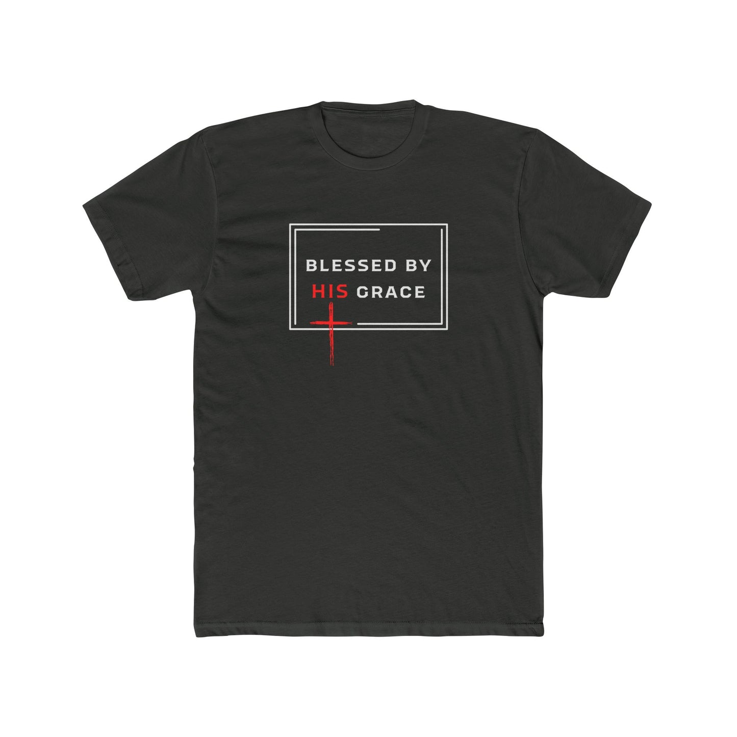 Blessed By His Grace  — Christian Faith T-Shirt with Cross