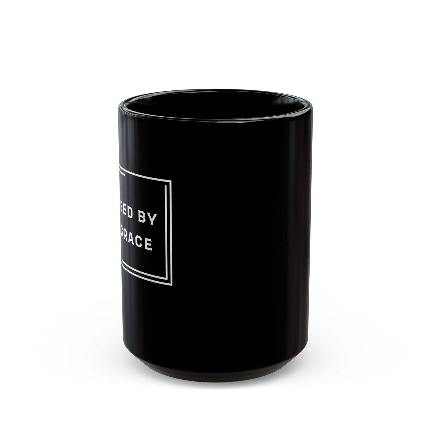 Blessed by HIS Grace Black Ceramic Mug