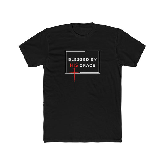 Blessed By His Grace  — Christian Faith T-Shirt with Cross