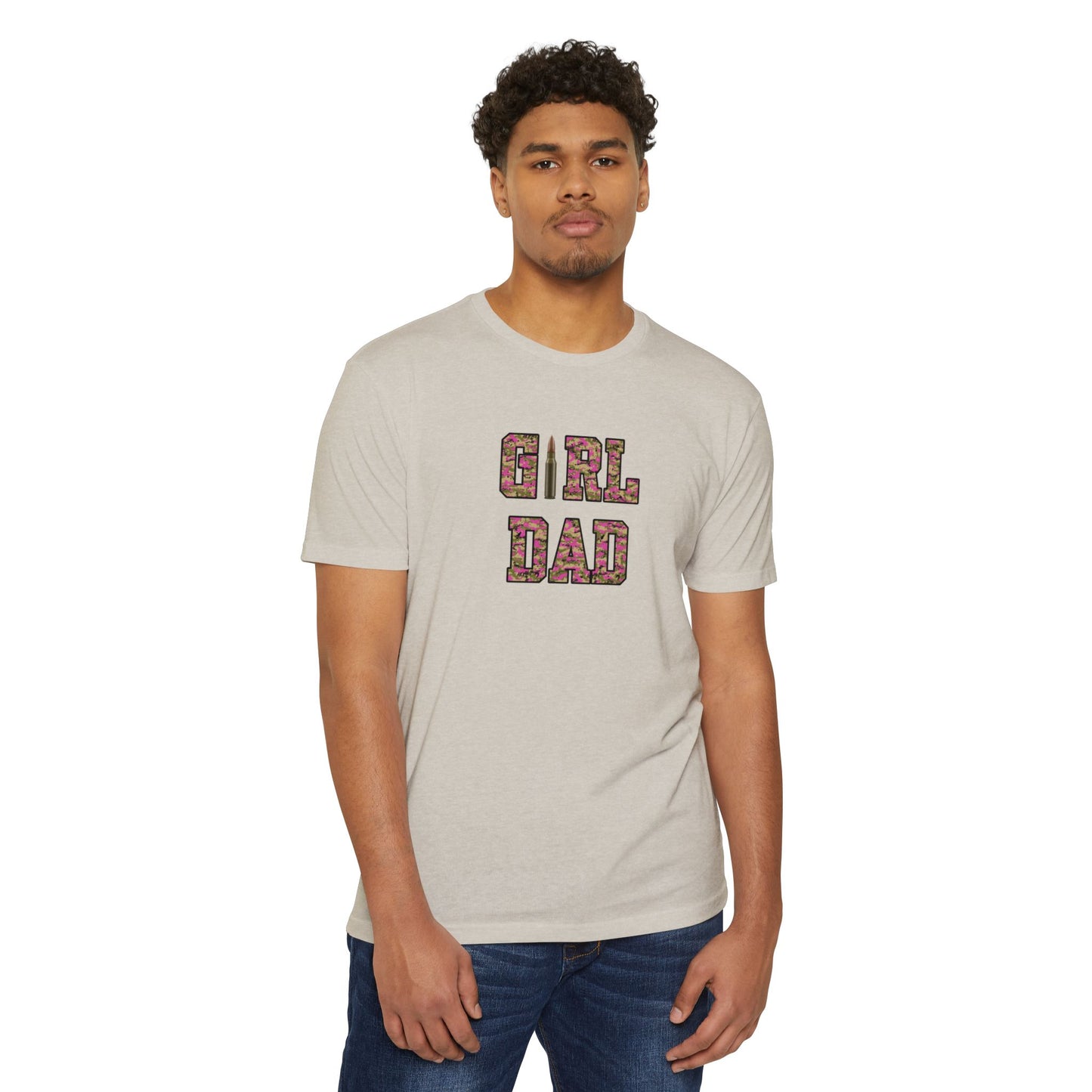 GIRL DAD-pink Jersey T-shirt