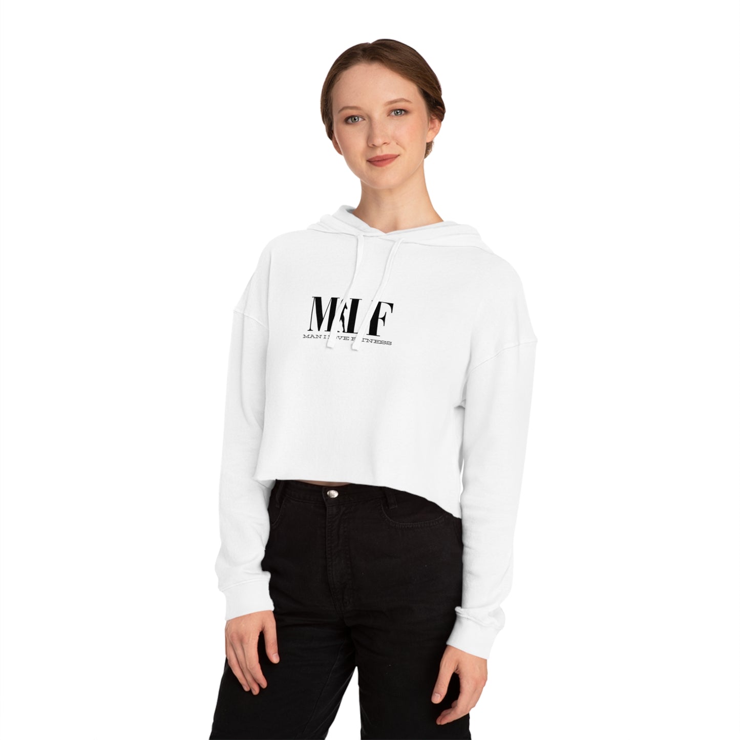 MILF Mama I Love Fitness Women’s Cropped Hooded Sweatshirt