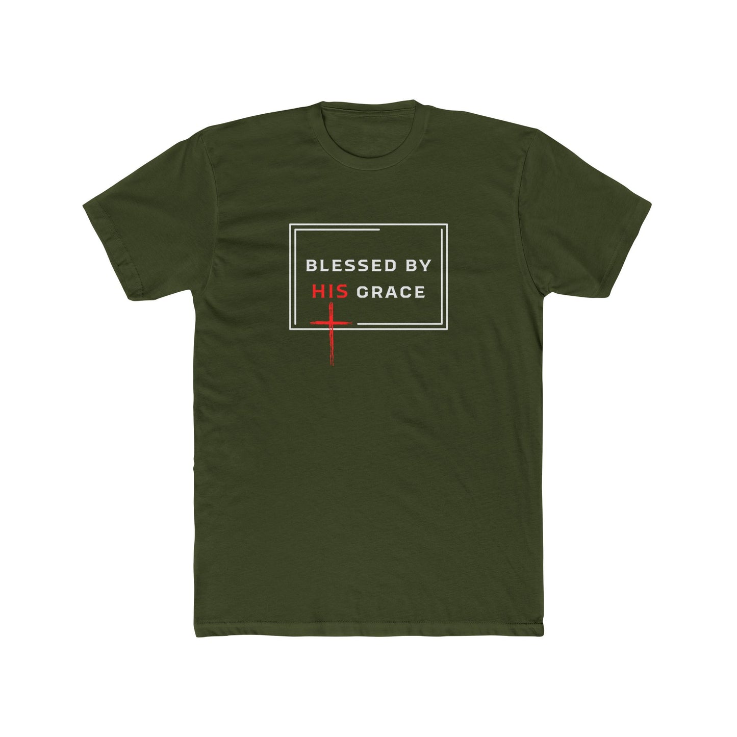 Blessed By His Grace  — Christian Faith T-Shirt with Cross