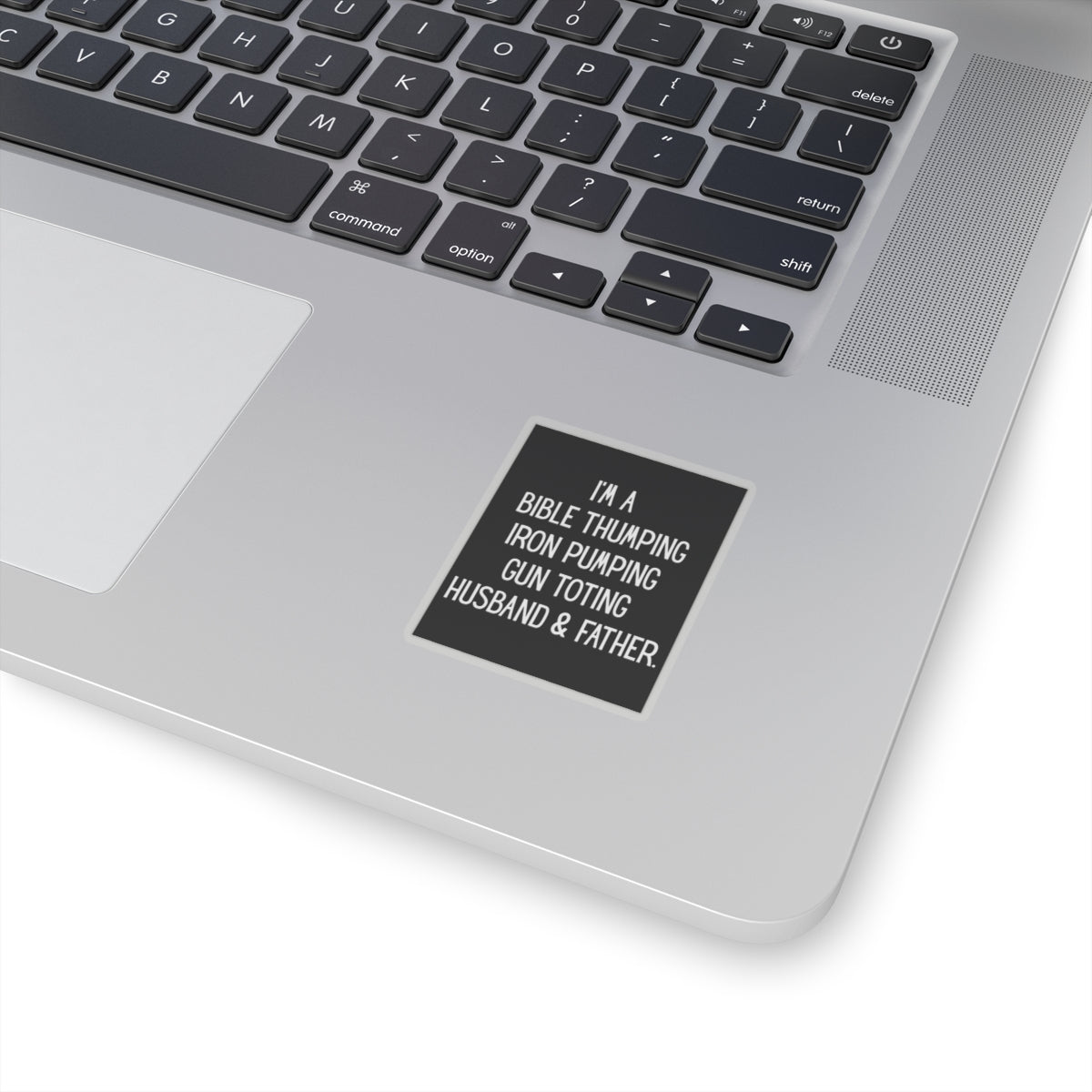 Bible Thumping, Iron Pumping, Gun Toting Husband & Father sticker