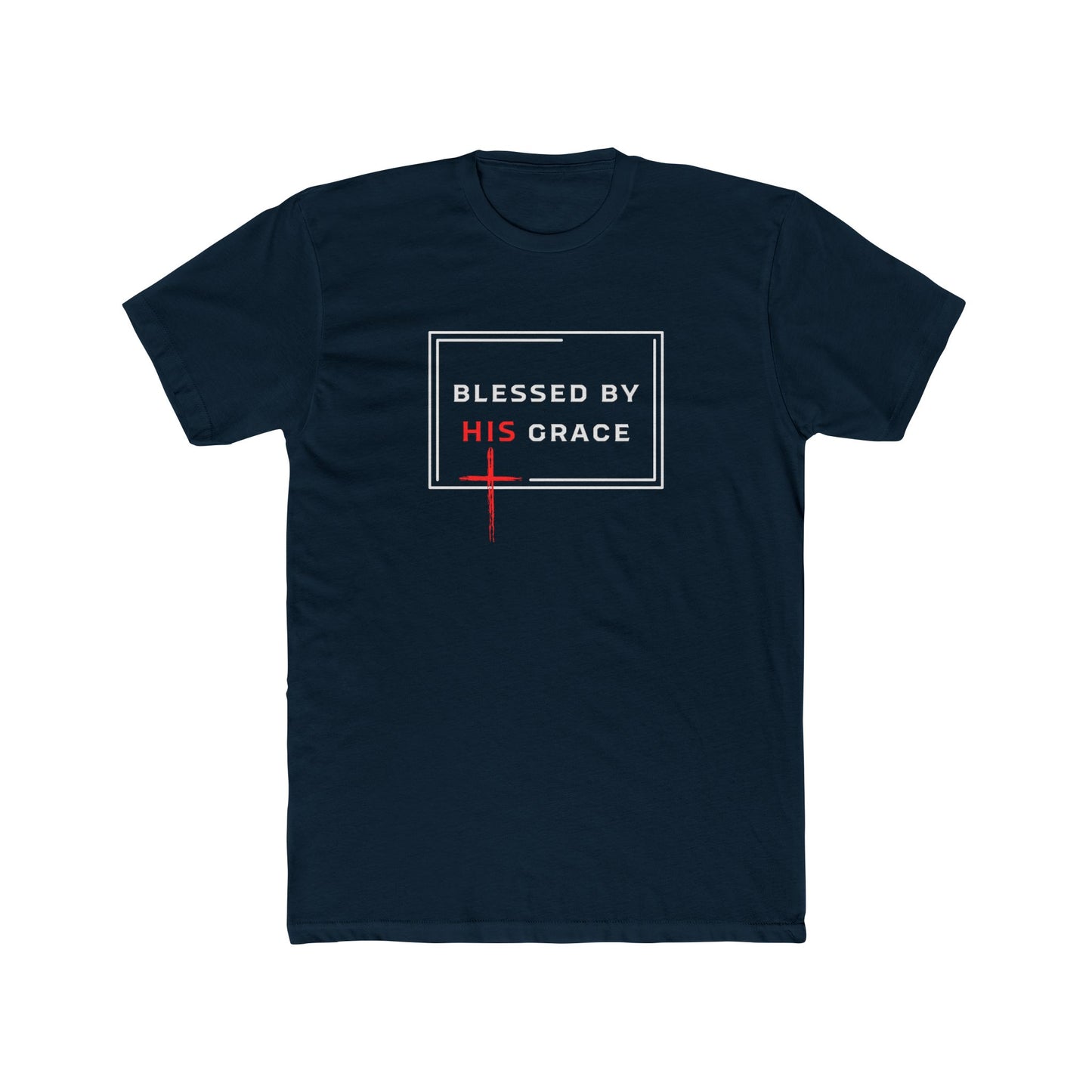 Blessed By His Grace  — Christian Faith T-Shirt with Cross